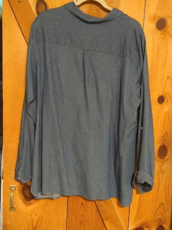 croft & barrow Blue Denim-Style Long Sleeve Tunic - Picture 2 of 9